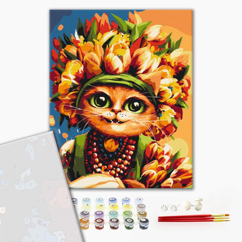 Premium malowanie po numerach Wiosenny kot © Marianna Pashchuk (PBS53572)