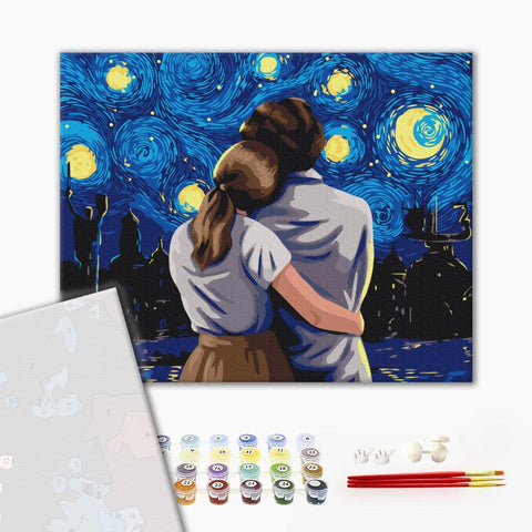 Premium malowanie po numerach Spojrzenie w kijowską noc @Polina Skurykhina (PBS53492)