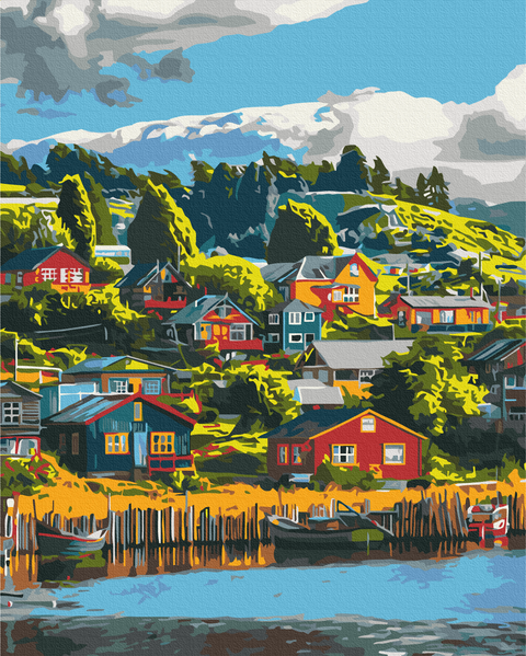 Malowanie po numerach Kolorowa wioska (BS53968)