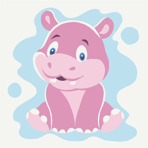 Malowanie po numerach Szczęśliwy hipopotam (MBS034)