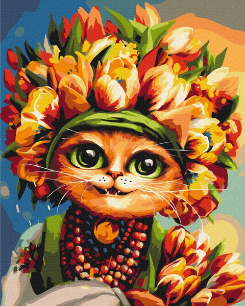 Premium malowanie po numerach Wiosenny kot © Marianna Pashchuk (PBS53572)