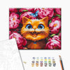 Premium malowanie po numerach Kot w piwoniach © Marianna Pashchuk (PBS53696)