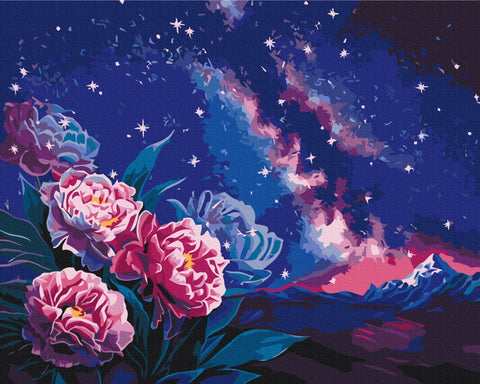 Premium malowanie po numerach Nocne kwiaty © Anna Steshenko (PBS53563)