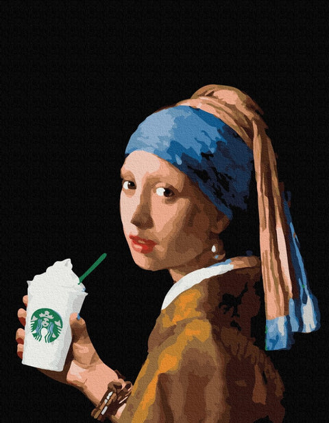 Premium malowanie po numerach Dziewczyna z podwójnym latte (PGX36701)