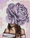 Diamentowa mozaika Dama z fioletową piwonią (DBS1070)